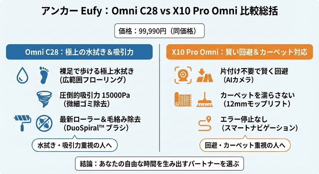 6. まとめ：アンカー Eufy「Omni C28」と「X10 Pro Omni」の比較総括！あなたにおすすめなのはこっち