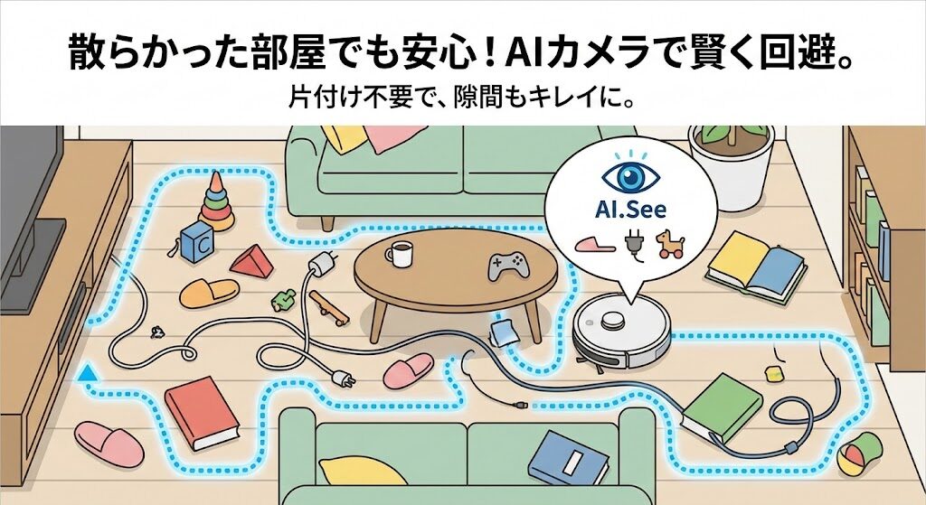 散らかった部屋での回避性能：E25の「AI.See」システム