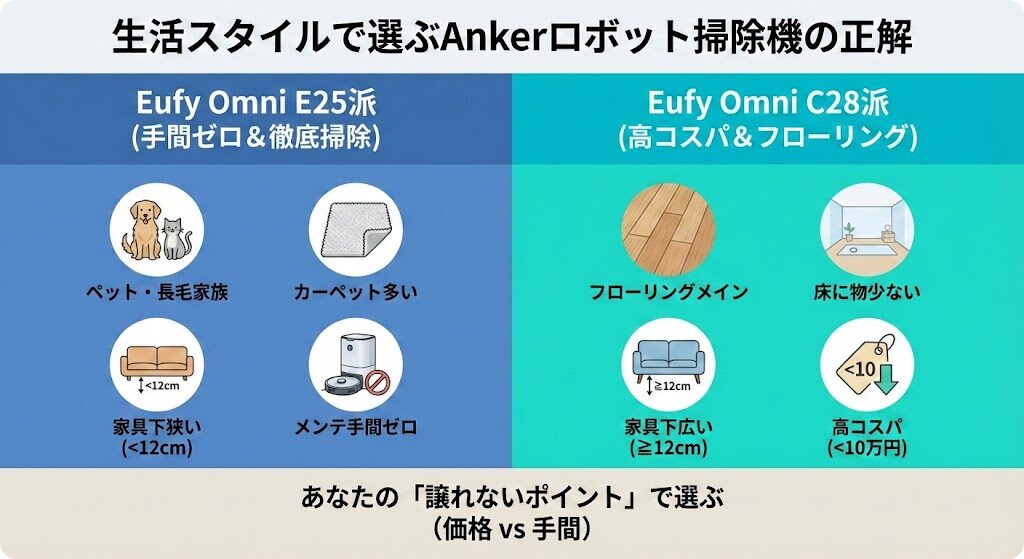 まとめ：生活スタイルで選ぶAnkerロボット掃除機の正解