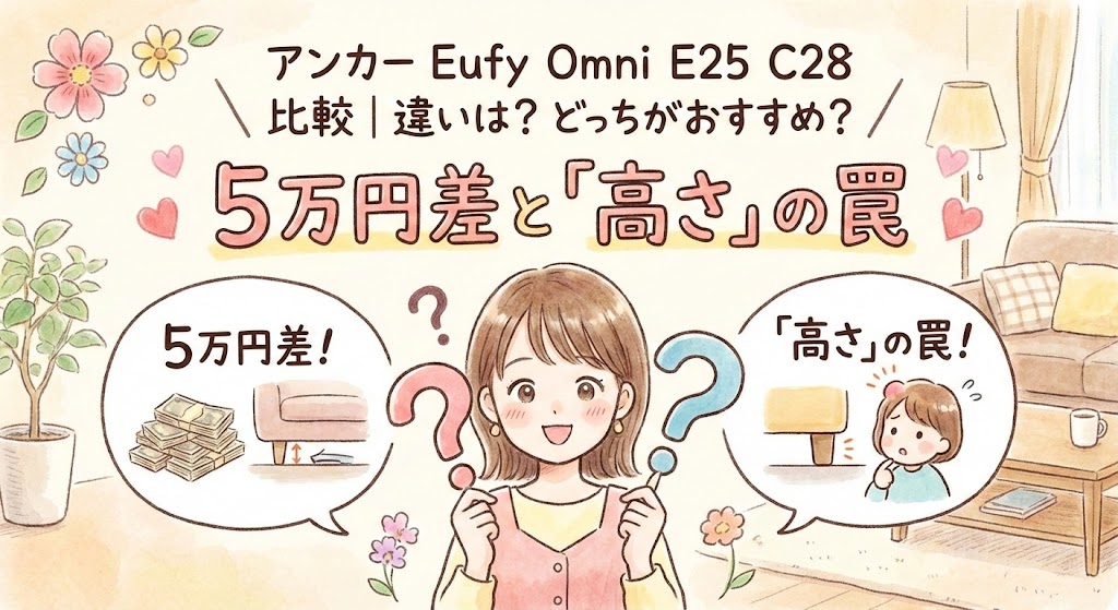 アンカー Eufy Omni E25とOmni C28の違いを比較！どっちがおすすめ？5万円差と「高さ」の罠